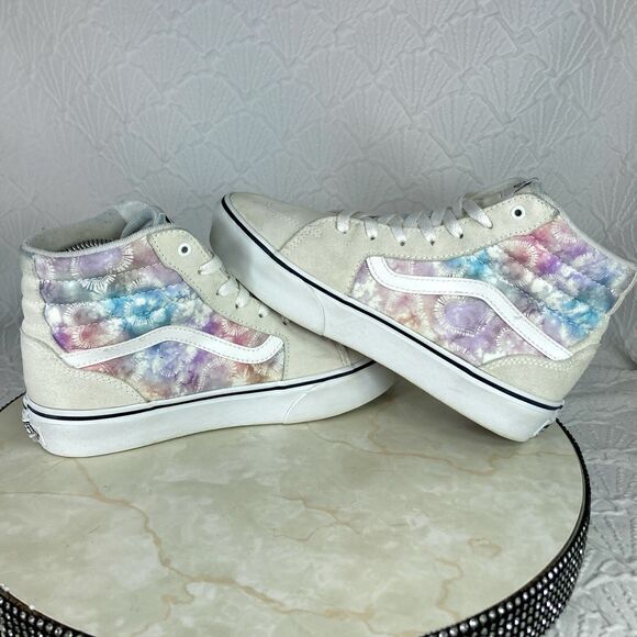 Vans Filmore High Top Platform Sneakers 6.5 Heart Tie Dye Streetwear Retro Shoes - Picture 10 of 11